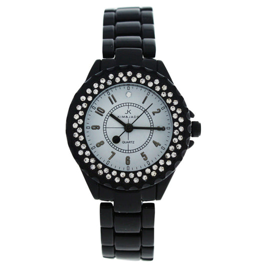 2033L-BW Black Stainless Steel Bracelet Watch by Kim & Jade for Women - 1 Pc Watch