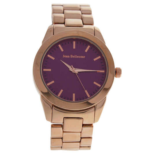 A0372-1 Rose Gold Stainless Steel Bracelet Watch by Jean Bellecour for Women - 1 Pc Watch