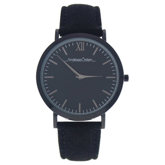 AO-118 Tidlos - Black Coal/Black Leather Strap Watch by Andreas Osten for Women - 1 Pc Watch