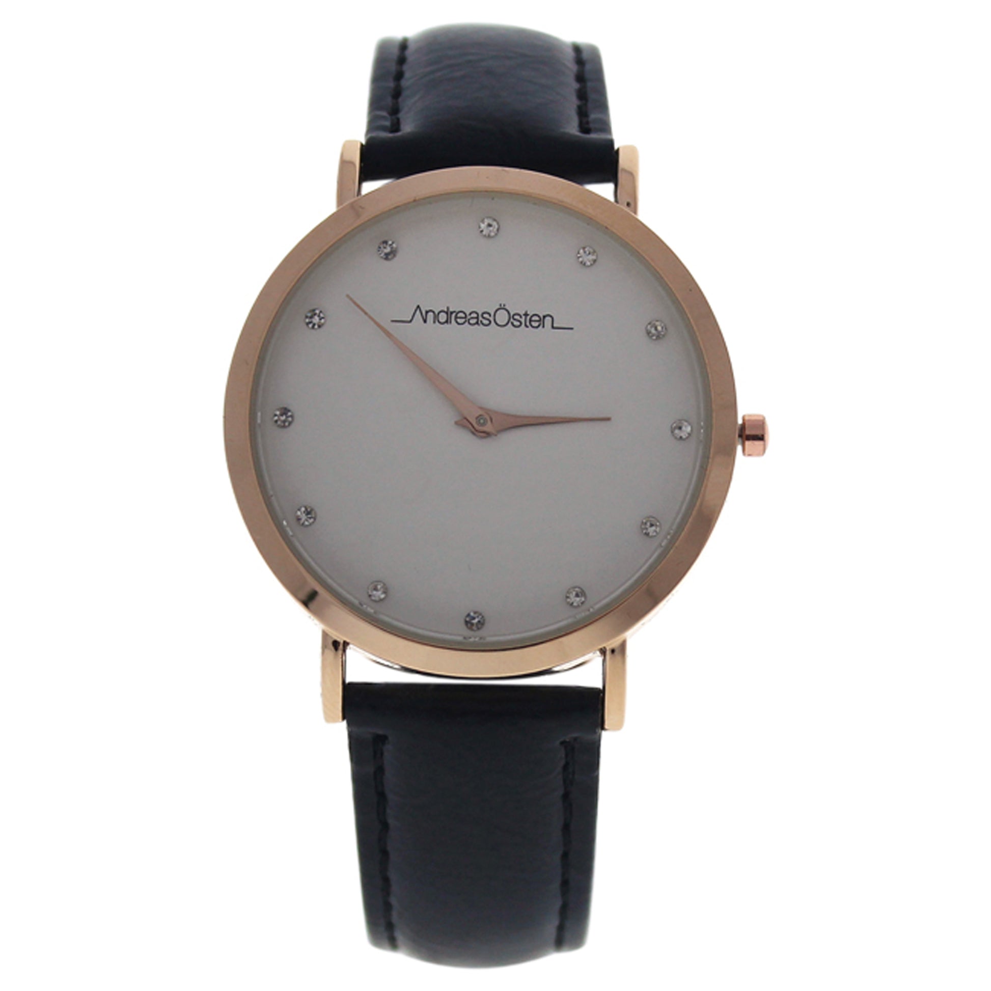 AO-13 Klassisk - Rose Gold/Black Leather Strap Watch by Andreas Osten for Women - 1 Pc Watch