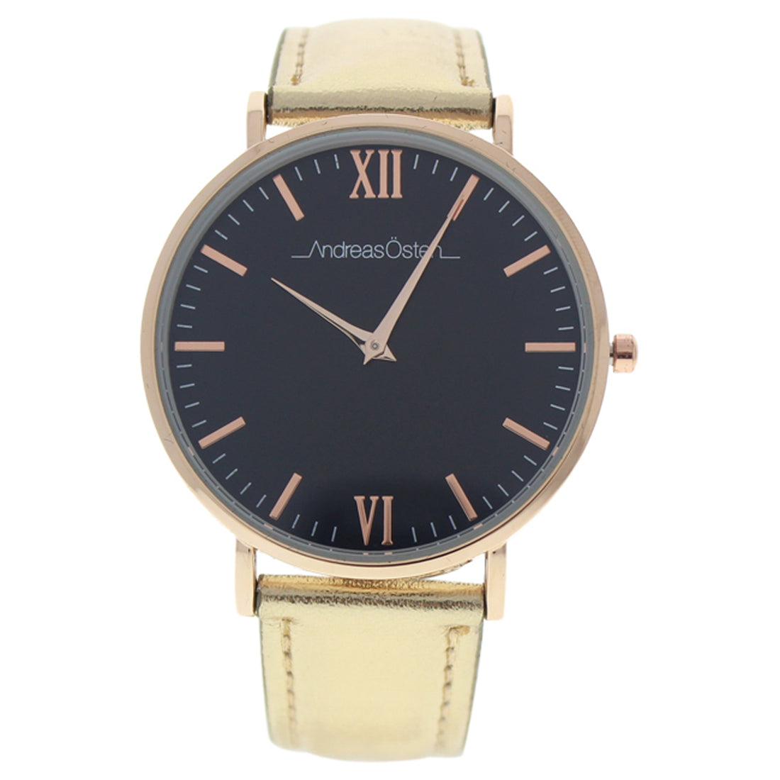 AO-187 Hygge - Gold/Black Leather Strap Watch by Andreas Osten for Women - 1 Pc Watch