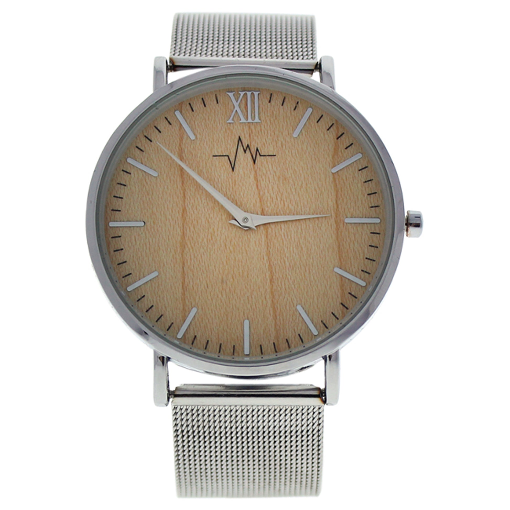 AO-193 Hygge - Silver/Wood Stainless Steel Mesh Bracelet Watch by Andreas Osten for Women - 1 Pc Watch