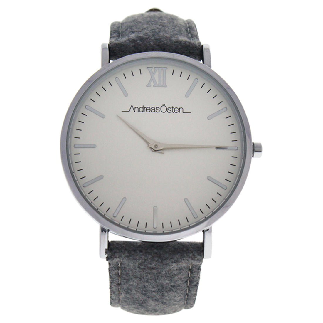 AO-194 Toutes - Silver/Grey Tweed Leather Strap Watch by Andreas Osten for Women - 1 Pc Watch