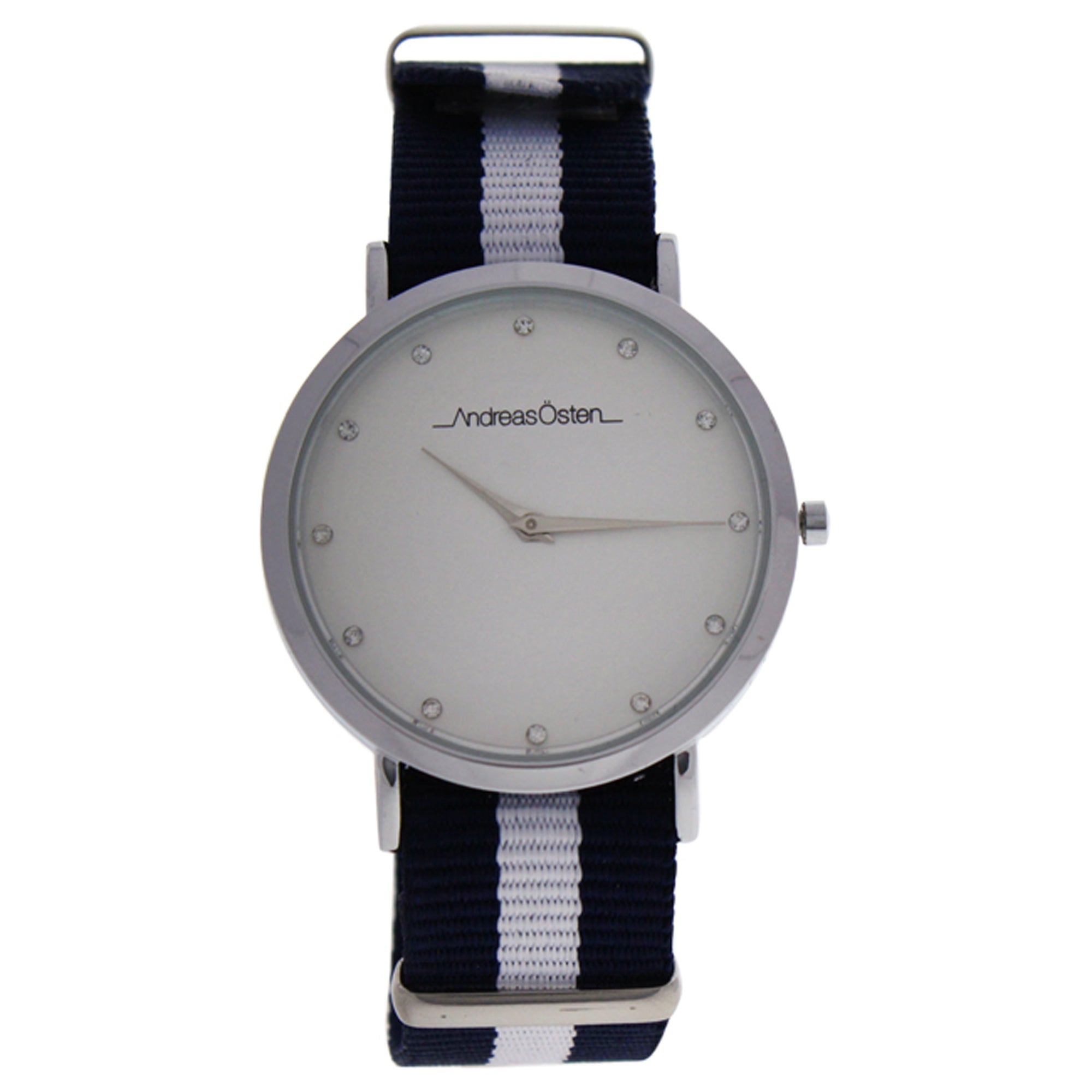 AO-21 - Silver/Blue & White Nylon Strap Watch by Andreas Osten for Women - 1 Pc Watch