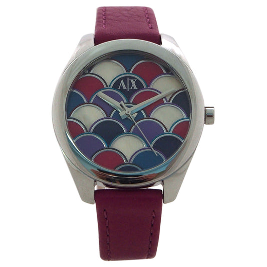 AX5523 Geo Purple Leather Watch by Armani Exchange for Women - 1 Pc Watch
