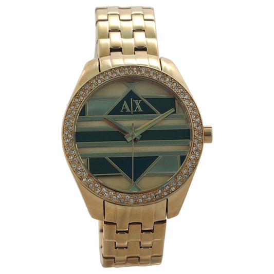 AX5527 Geo Gold-Tone Stainless Steel Bracelet Watch by Armani Exchange for Women - 1 Pc Watch