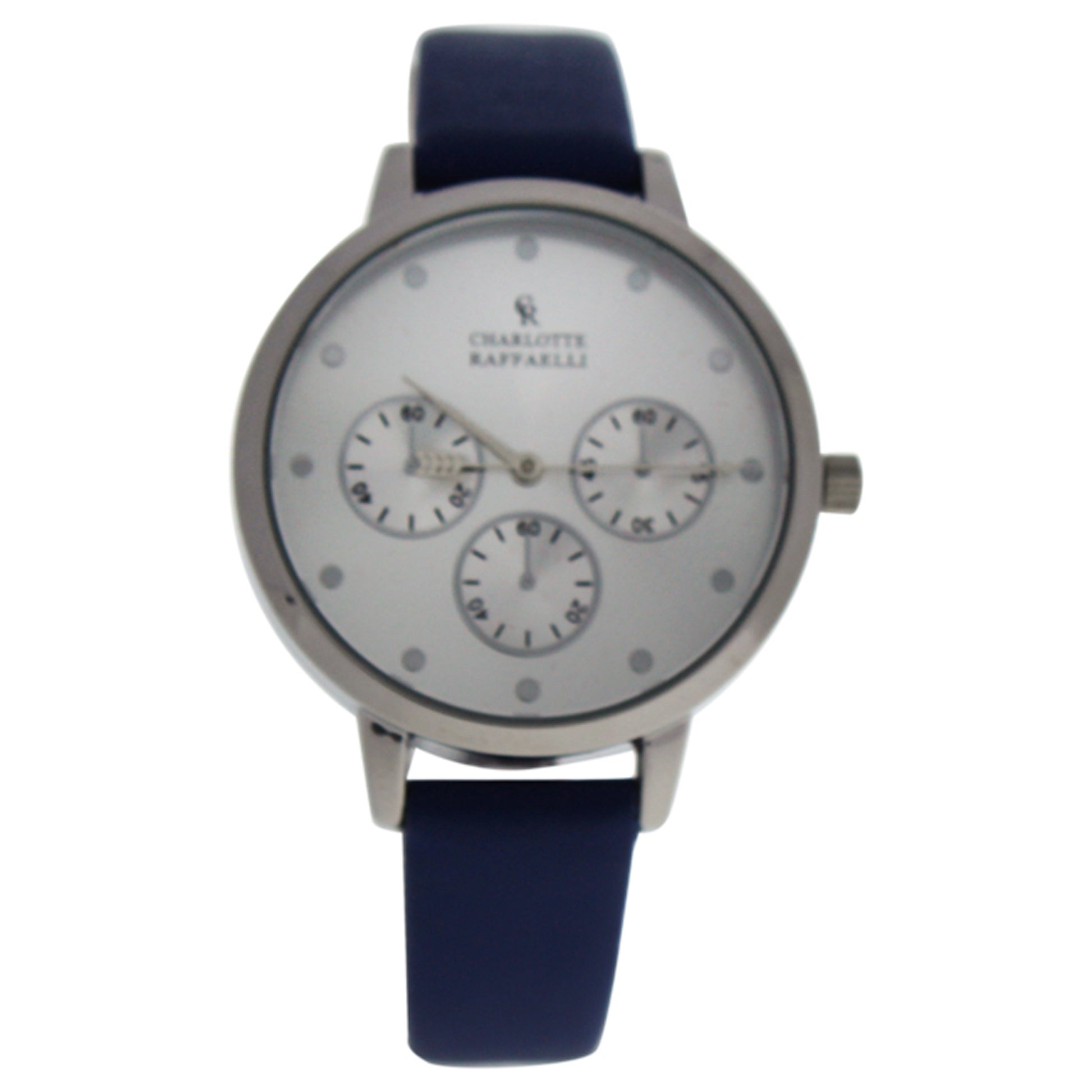 CRB013 La Basic - Silver/Blue Leather Strap Watch by Charlotte Raffaelli for Women - 1 Pc Watch