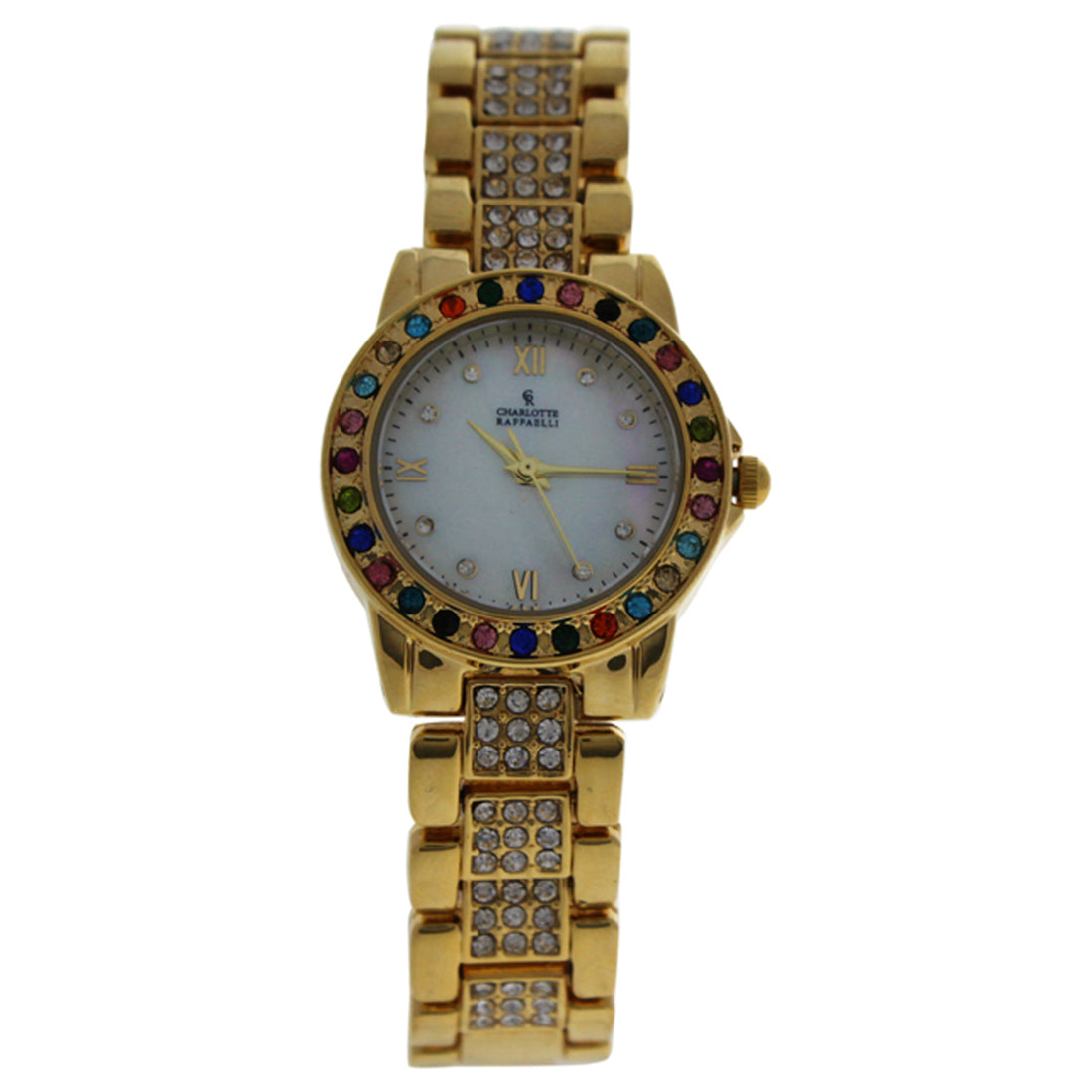 CRM001 Gold/Multicolor Stainless Steel Bracelet Watch by Charlotte Raffaelli for Women - 1 Pc Watch