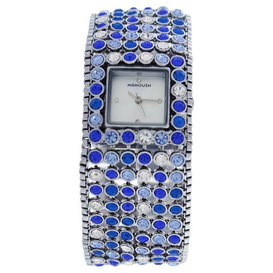 MSHMAB Marilyn - Silver/Blue Stainless Steel Bracelet Watch by Manoush for Women - 1 Pc Watch
