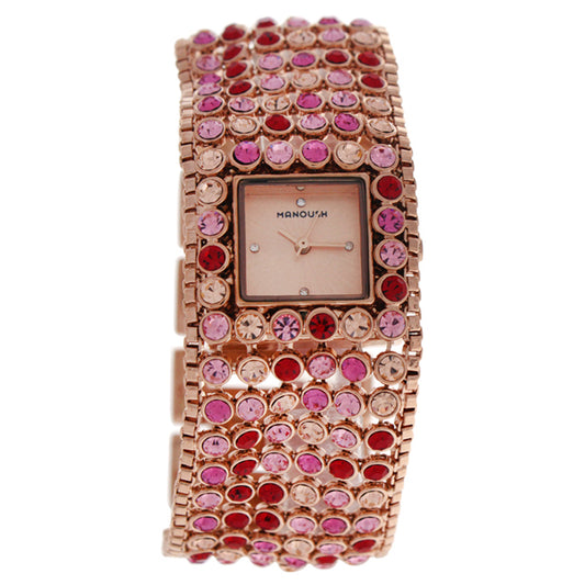 MSHMAP Marilyn - Rose Gold/Fushia Stainless Steel Bracelet Watch by Manoush for Women - 1 Pc Watch