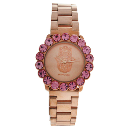 MSHSCRG Scarlett Hand - Rose Gold Stainless Steel Bracelet Watch by Manoush for Women - 1 Pc Watch