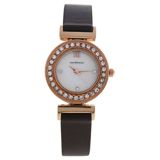 REDL2 Rose Gold/Brown Leather Strap Watch by Jean Bellecour for Women - 1 Pc Watch