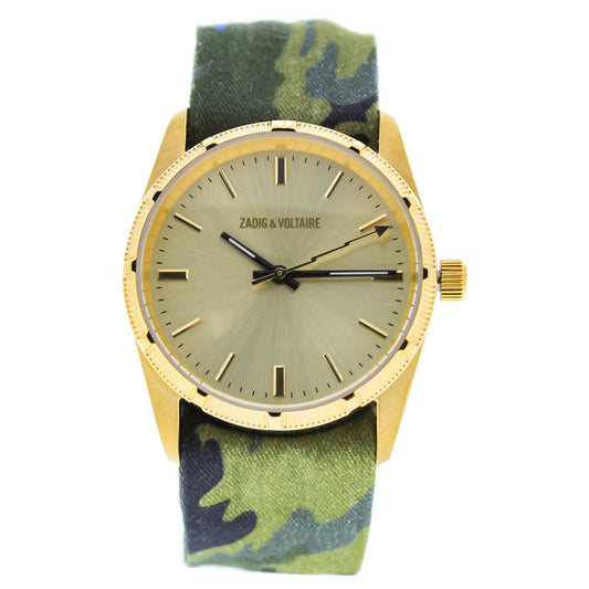 ZVF204 Gold/Green Multicolor Cloth Bracelet Watch by Zadig & Voltaire for Women - 1 Pc Watch