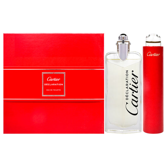 Declaration by Cartier for Men - 2 Pc Gift Set 3.3oz EDT Spray, 0.5oz EDT Spray Mini