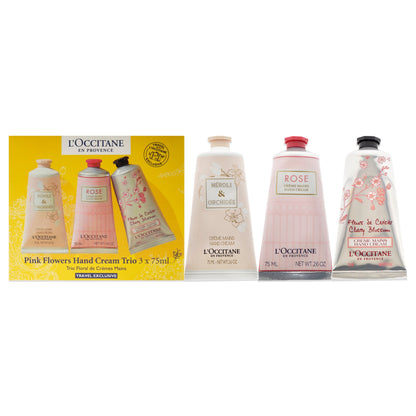 Pink Flowers Hand Cream Trio