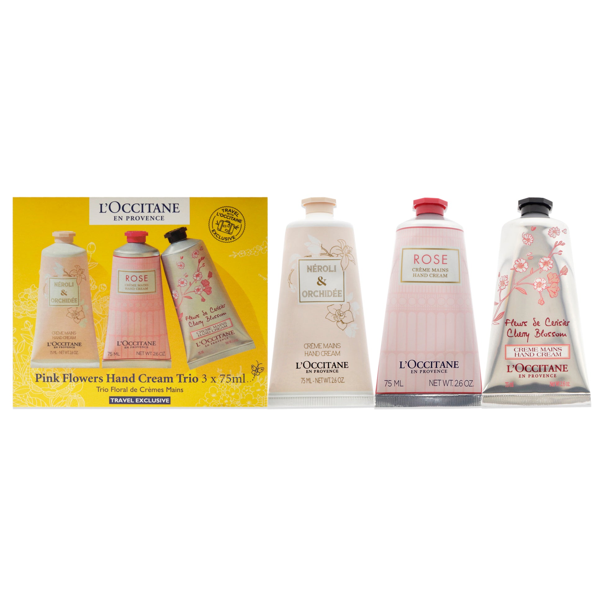 Pink Flowers Hand Cream Trio
