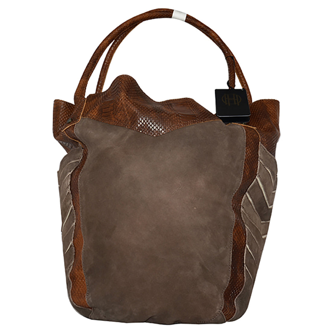 Phoenix Tote Bag Suede/Snake Tote-Chocolate/Brown