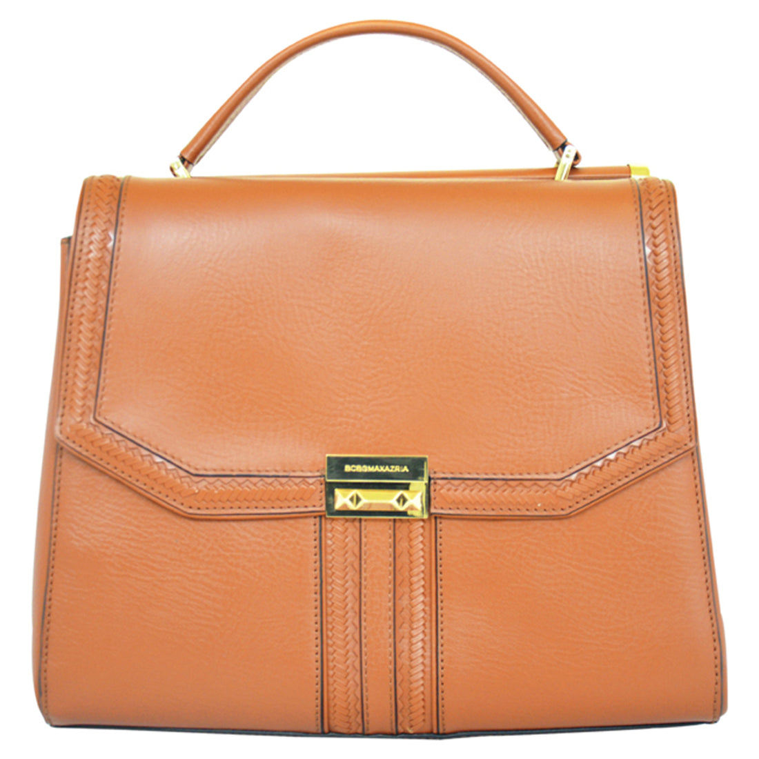 Allie Whip Stitch Satchel-Cognac