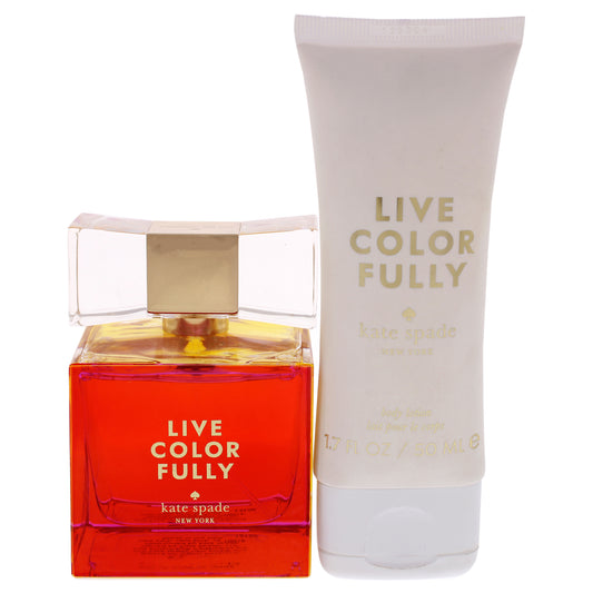 Live Color Fully by Kate Spade for Women - 2 Pc Gift Set 3.4oz EDP Spray, 1.7oz Body Lotion