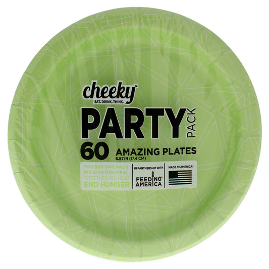Snack Paper Plates Pack - Geo Star Green by Cheeky for Unisex - 60 x 6.87 Inch Plate