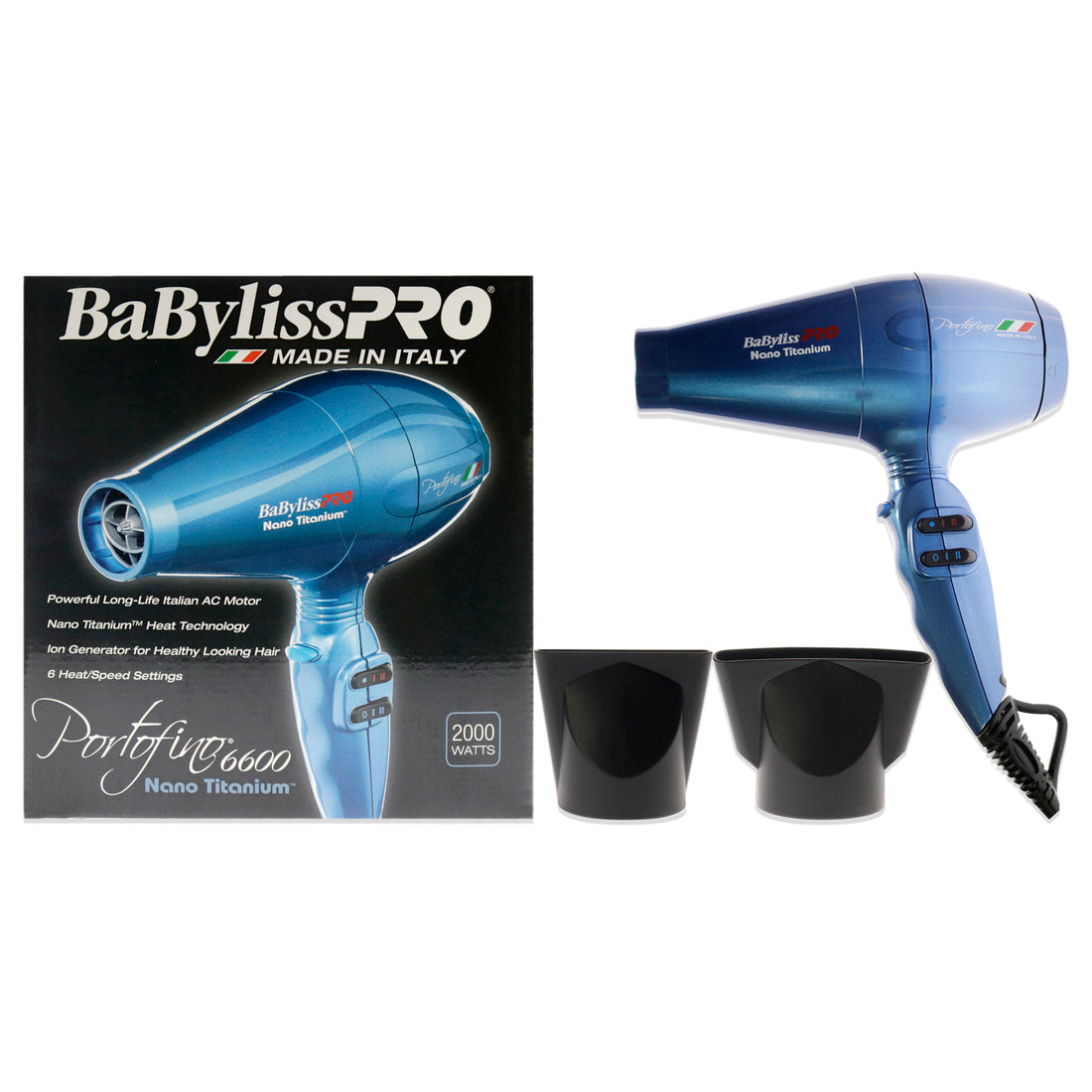 PRO Nano Titanium Portofino 6600 Hair Dryer - BNTB6610 - Blue