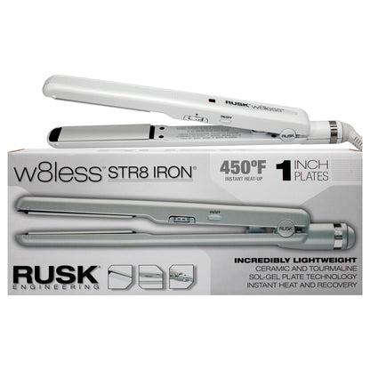 W8less Str8 Iron Ceramic and Tourmaline Flat Iron - IREW8LS2510 - White
