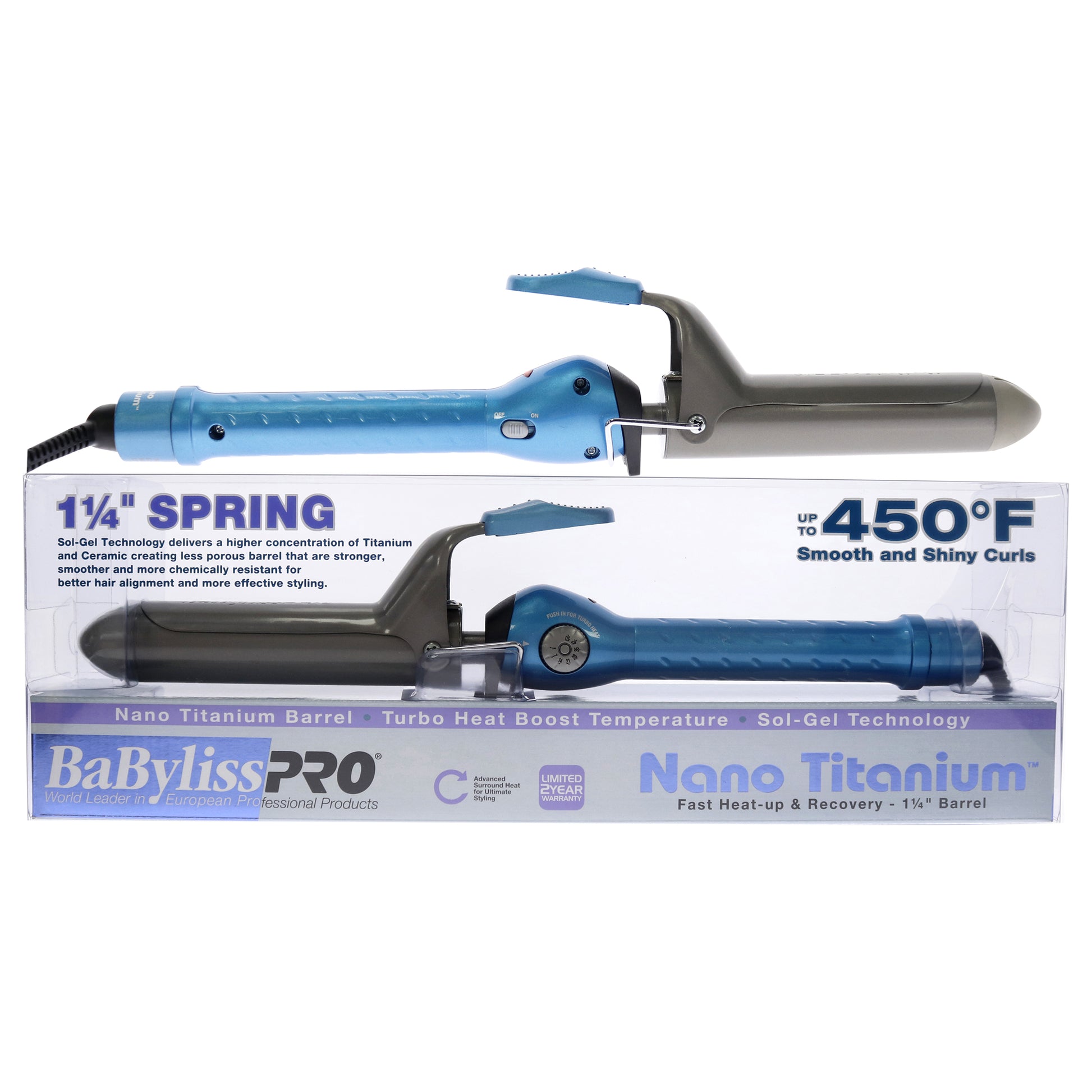 Nano Titanium Barrel Curling Iron - BABNT125SN - Blue