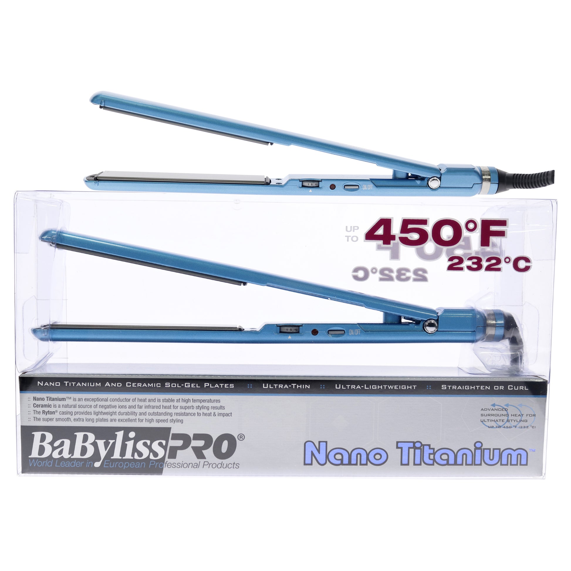 Nano Titanium Ultra Thin Flat Iron - Model BNT3072C - Blue