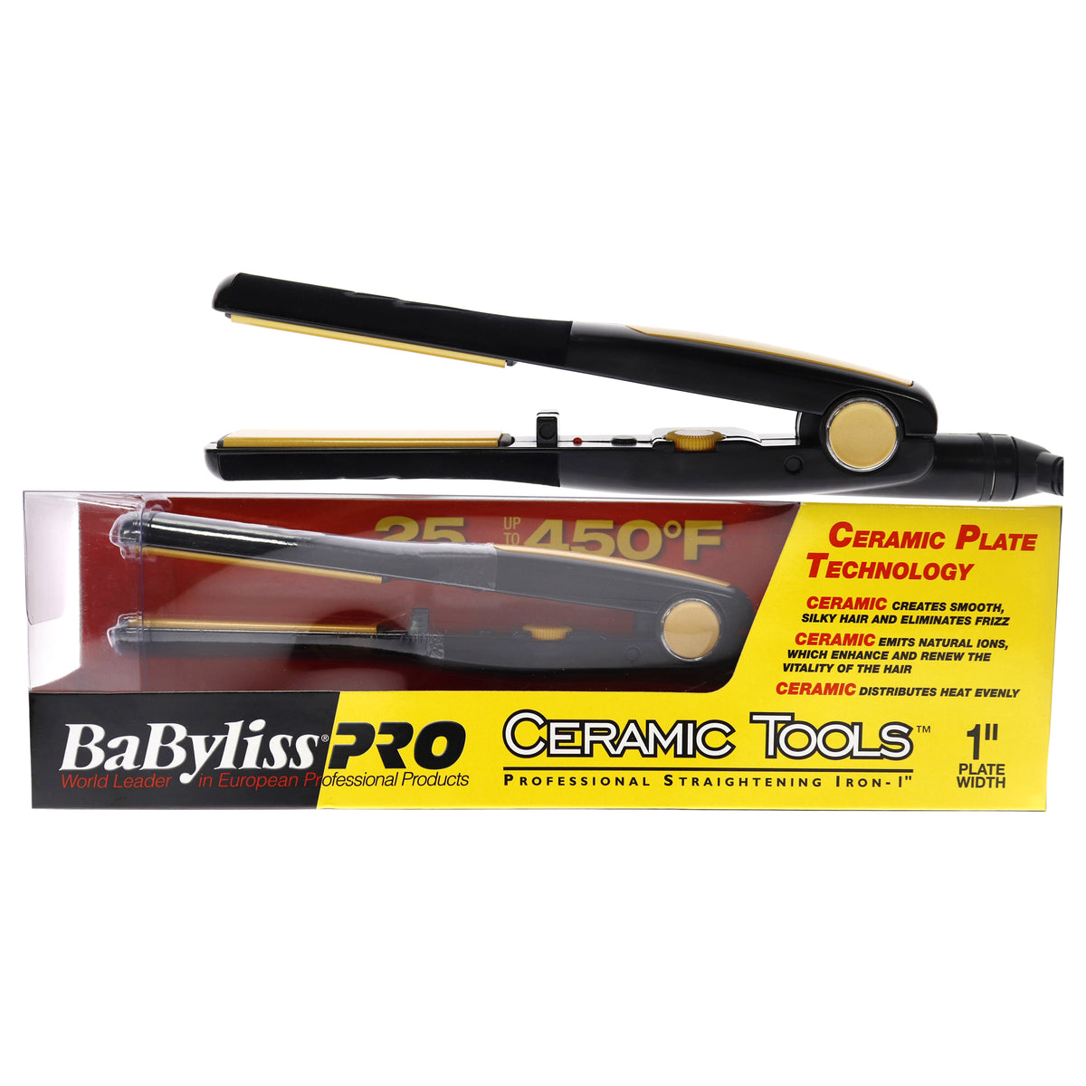 Ceramic Tools Straightening Flat Iron - CT2555 - Black-Gold