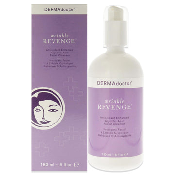 Wrinkle Revenge Antioxidant Enhanced Glycolic Acid Facial Cleanser by DERMAdoctor for Women - 6 oz Cleanser