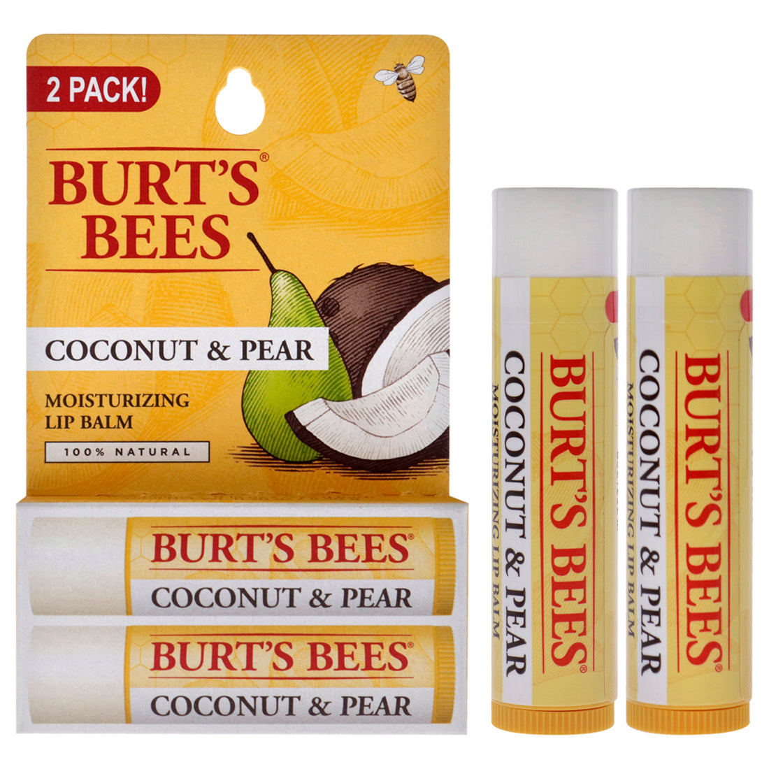 Coconut and Pear Moisturizing Lip Balm Twin Pack