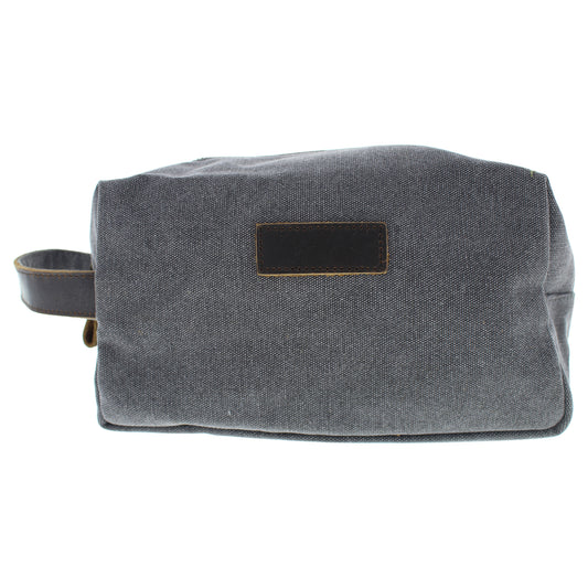 Canvas Dopp Kit Toiletry Bag - Grey