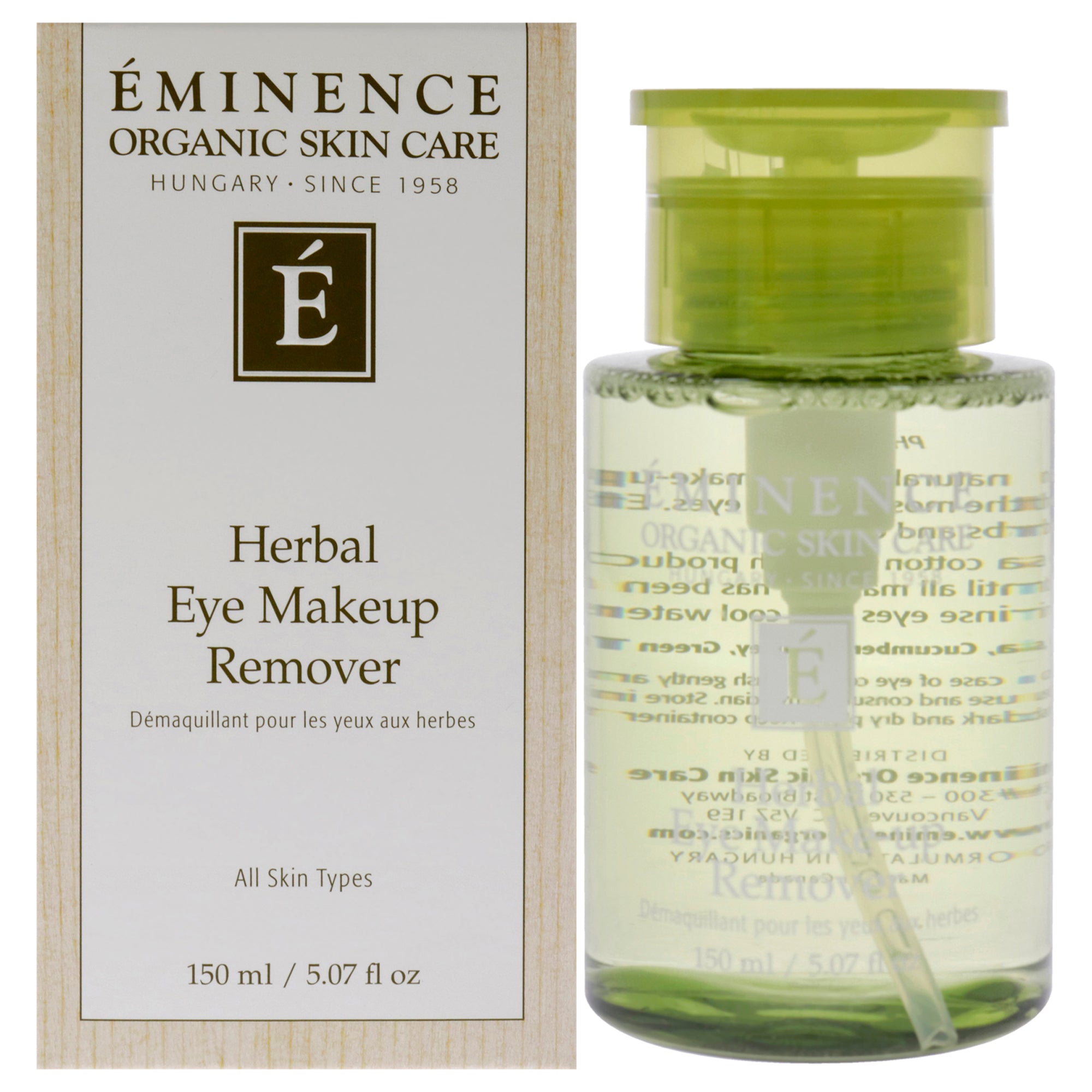 Herbal Eye Makeup Remover by Eminence for Unisex 5.07 oz Makeup Remover