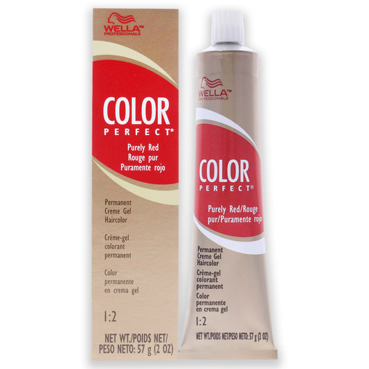 Color Charm Permanent Hair Color Gel - 5 RR Level 5 Pure Red by Wella for Unisex - 2 oz Hair Color