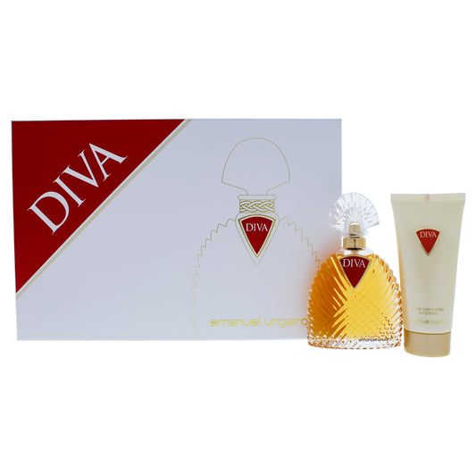 Diva by Emanuel Ungaro for Women - 2 Pc Gift Set 3.4oz EDP Spray, 3.4oz Body Lotion