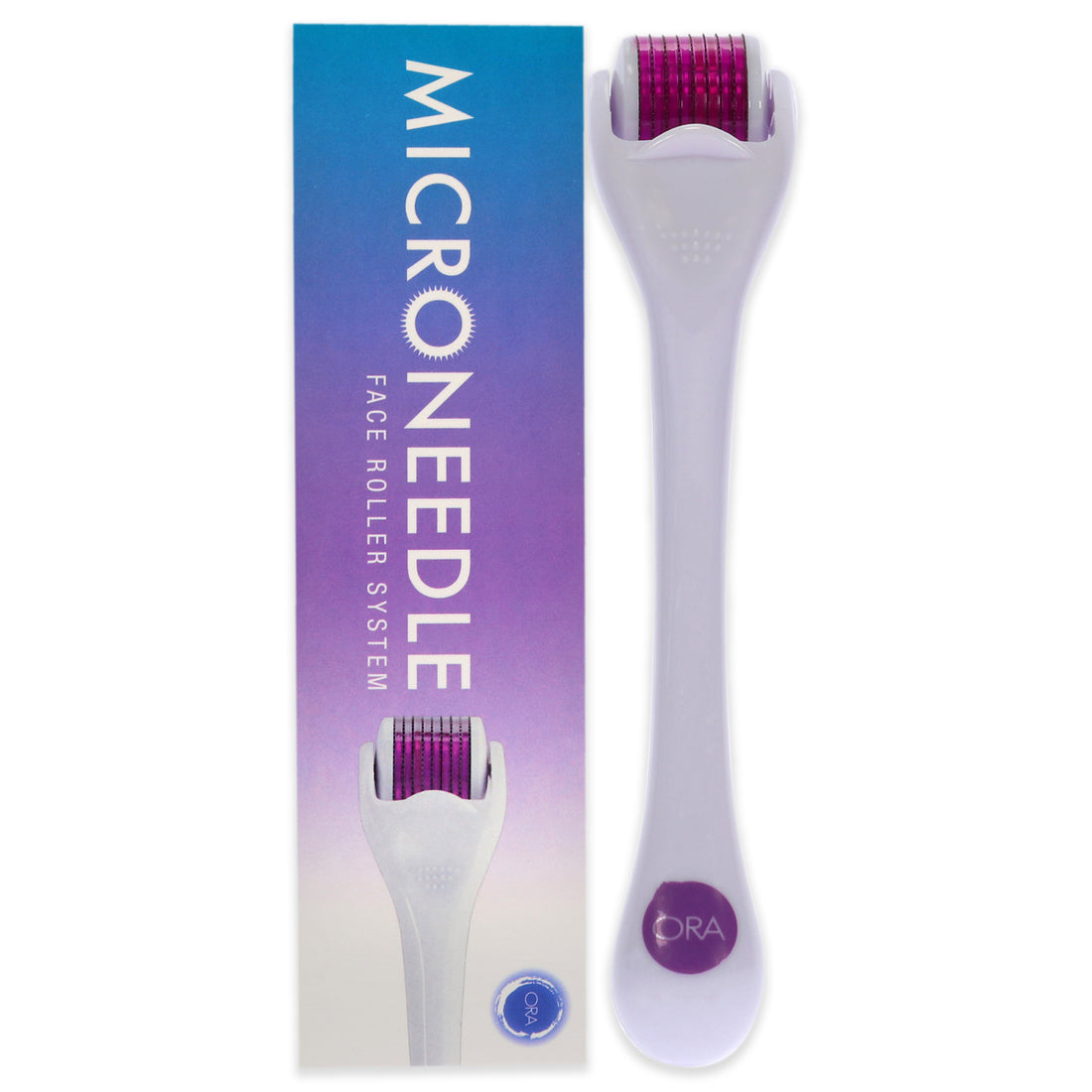 Microneedle Face Roller System - White-Purple