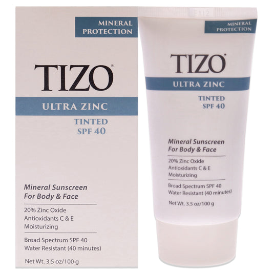 Body And Face Lightly Tinted SPF 40 by Tizo for Unisex 3.5 oz Sunscreen