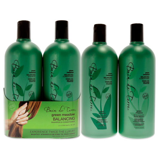 Green Meadow Balancing Duo by Bain de Terre for Unisex - 2 x 33.8 oz Shampoo and Conditioner