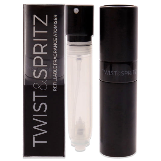 Twist and Spritz Atomiser - Black by Twist and Spritz for Women - 8 ml Refillable Spray (Empty)
