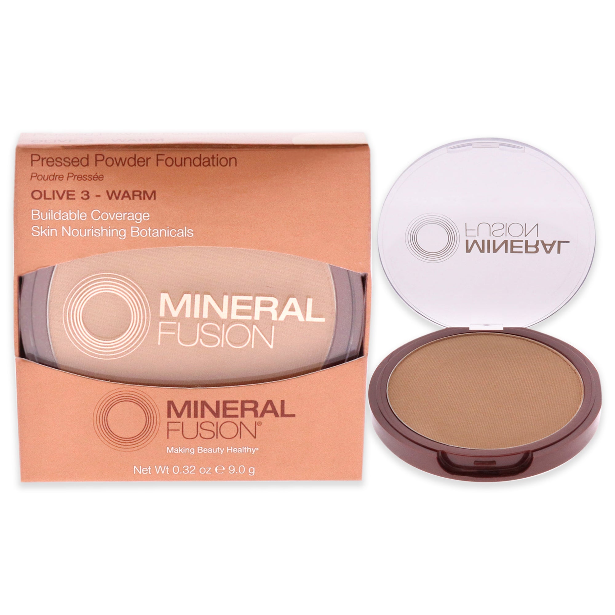 Pressed Powder Foundation - 03 Olive by Mineral Fusion for Women 0.32 oz Foundation