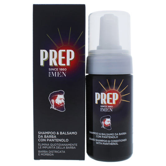 Beard Shampoo and Conditioner with Panthenol by Prep for Men - 3.4 oz Shampoo and Conditioner