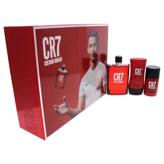 CR7 by Cristiano Ronaldo for Men - 3 Pc Gift Set 3.4oz EDT Spray, 2.6oz Deodorant Stick, 3.4oz After Shave Balm