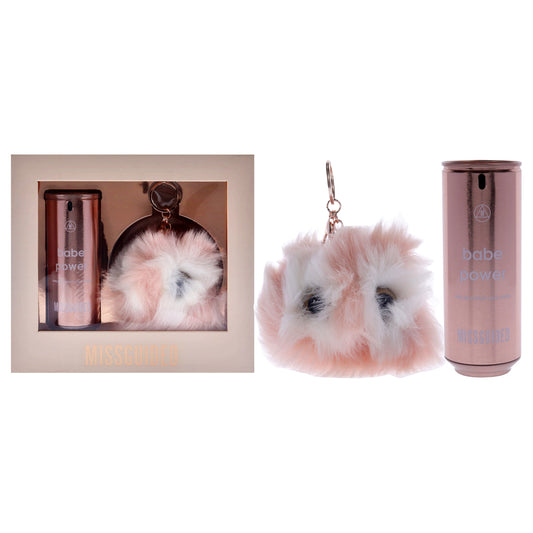 Babe Power by Missguided for Women - 2 Pc Gift Set 2.7oz EDP Spray, Pom Pom Keyring