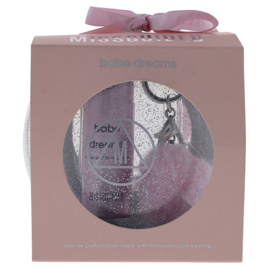Babe Dreams by Missguided for Women - 2 Pc Mini Gift Set 10ml EDP Spray, Mini Pom Pom Keyring