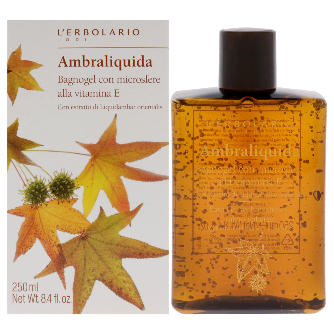 Ambraliquida Bath Gel With Vitamin E Micro-Spheres by LErbolario for Unisex - 8.4 oz Shower Gel