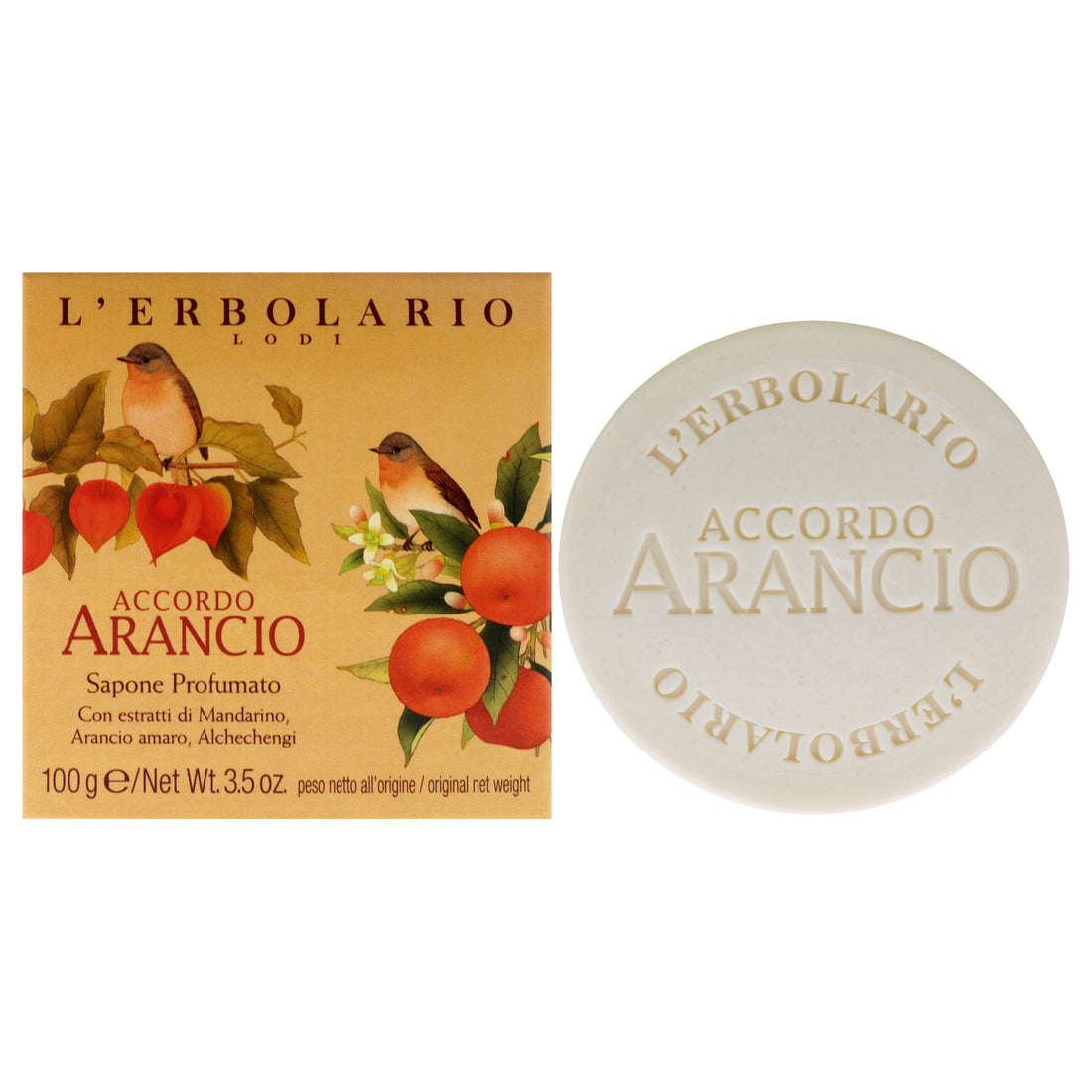 Accordo Arancio Perfumed Soap by LErbolario for Unisex - 3.5 oz Soap