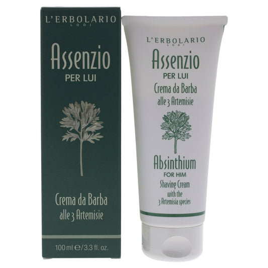 Absinthium Shaving Cream by LErbolario for Men - 3.3 oz Shave Cream