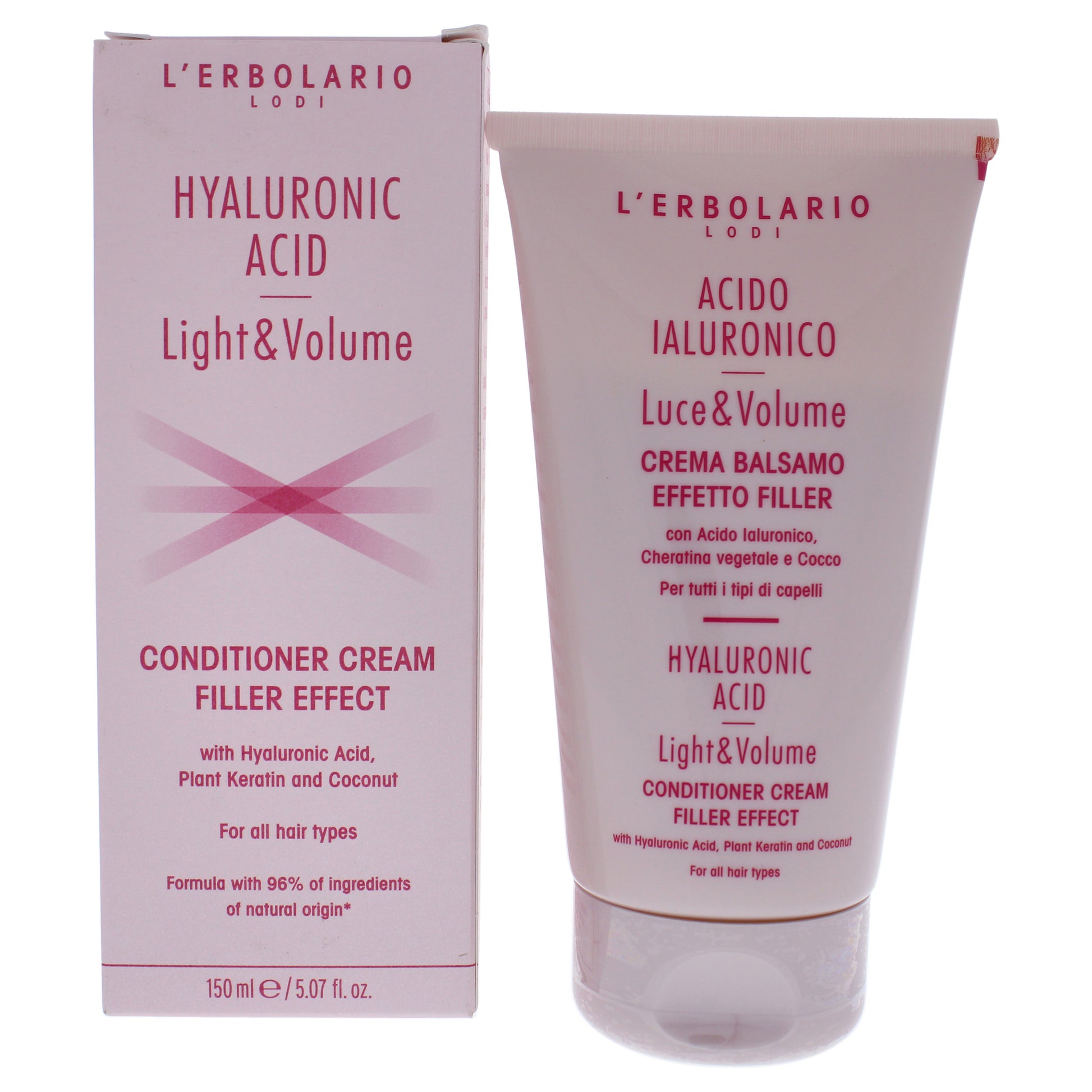 Hyaluronic Acid Light and Volume Conditioner Cream by LErbolario for Unisex - 5.07 oz Conditioner