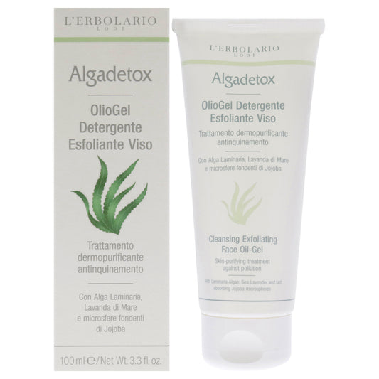 Algadetox Cleansing Exfoliating Face Oil-Gel by LErbolario for Unisex - 3.3 oz Cleanser
