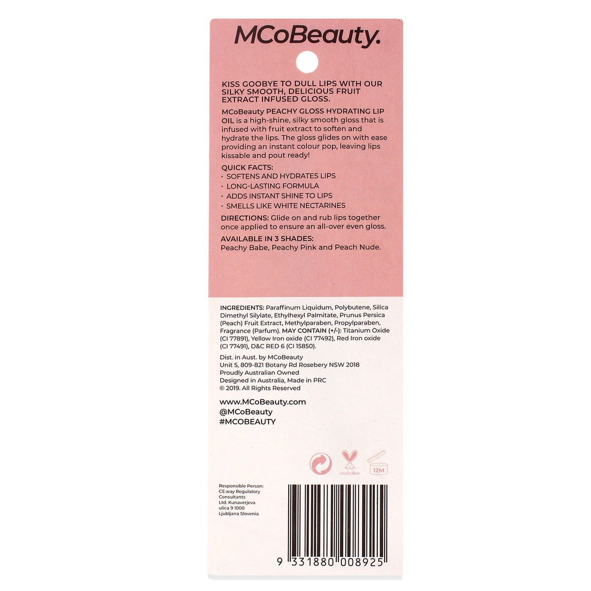 Peachy Gloss Hydrating Lip Oil